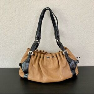Brighton Diana Hobo Tan/Brown Pebbled Leather Purse, EUC